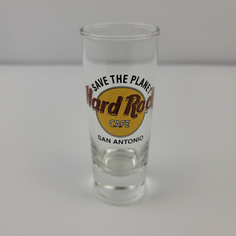 Hard Rock Cafe San Antonio Save The Planet Shot Glass Clear Shooter